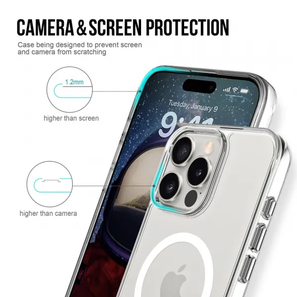 JP MagFit MagSafe obal s 1.2M SGS certifikátom, iPhone 16 Pro Max, priehľadný