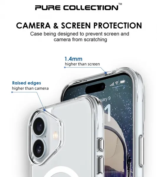JP MagFit MagSafe puzdro s certifikátom 3M SGS, iPhone 17, transparentné