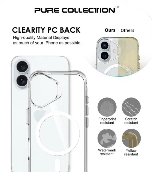 JP MagFit MagSafe puzdro s certifikátom 3M SGS, iPhone 17, transparentné