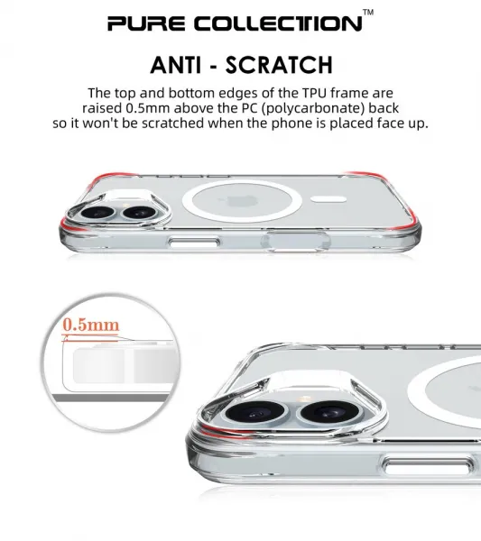 JP MagFit MagSafe puzdro s certifikátom 3M SGS, iPhone 17, transparentné