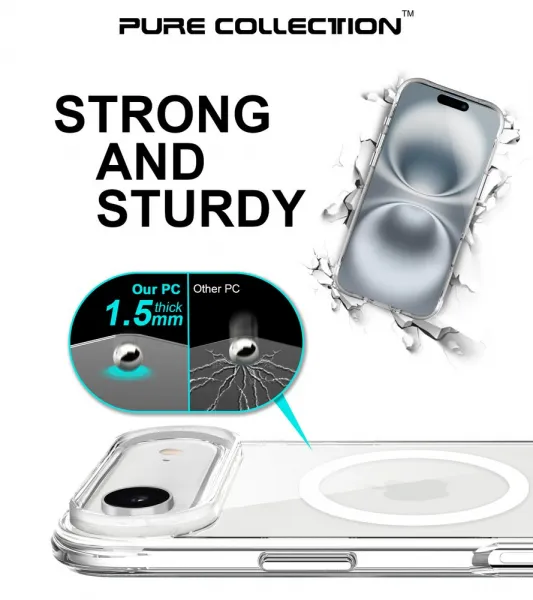 JP MagFit MagSafe puzdro s certifikátom 3M SGS, iPhone Air, priehľadné