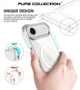 JP MagFit MagSafe puzdro s certifikátom 3M SGS, iPhone Air, priehľadné