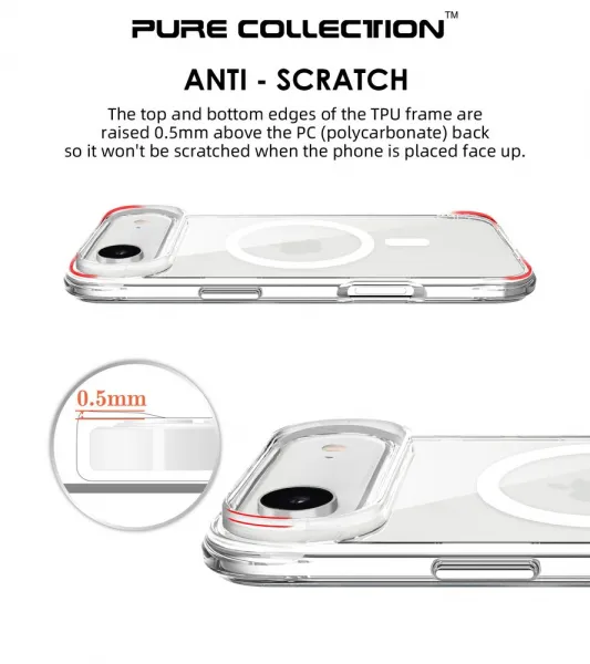 JP MagFit MagSafe puzdro s certifikátom 3M SGS, iPhone Air, priehľadné