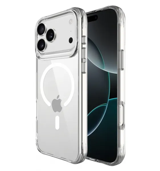 Puzdro JP MagFit MagSafe s certifikátom 3M SGS, iPhone 17 Pro Max, priehľadné