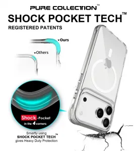 Puzdro JP MagFit MagSafe s certifikátom 3M SGS, iPhone 17 Pro Max, priehľadné