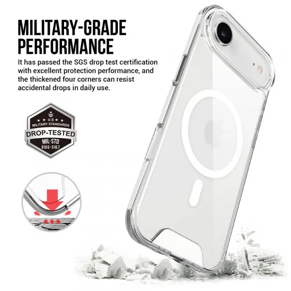 JP MagFit MagSafe puzdro s certifikátom SGS 1,2M, iPhone Air, priehľadné