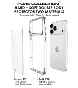 Puzdro JP MagFit MagSafe s certifikátom 3M SGS, iPhone 17 Pro Max, priehľadné