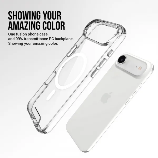 JP MagFit MagSafe puzdro s certifikátom SGS 1,2M, iPhone Air, priehľadné