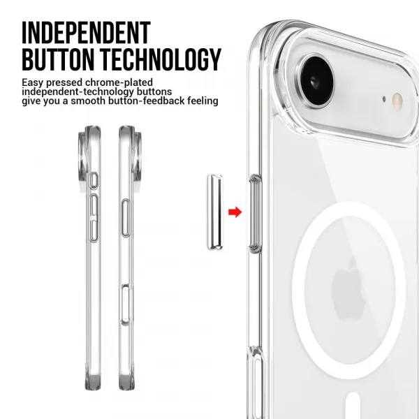 JP MagFit MagSafe puzdro s certifikátom SGS 1,2M, iPhone Air, priehľadné