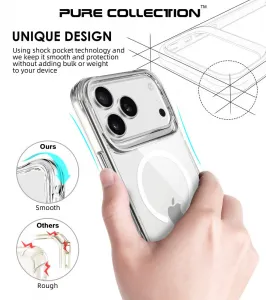 Puzdro JP MagFit MagSafe s certifikátom 3M SGS, iPhone 17 Pro Max, priehľadné