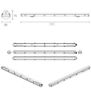 LED prachotesné svietidlo 150cm LEDPRO 60W Neutrálna biela