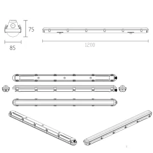 LED prachotesné svietidlo 120cm LEDPRO 40W Neutrálna biela