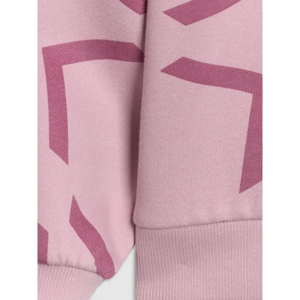 Dievčenská mikina s kapucňou 4F JUNIOR SWEATSHIRT F1937-4FJWAW25TSWSF1937-56A-LIGHT PINK ALLOVER