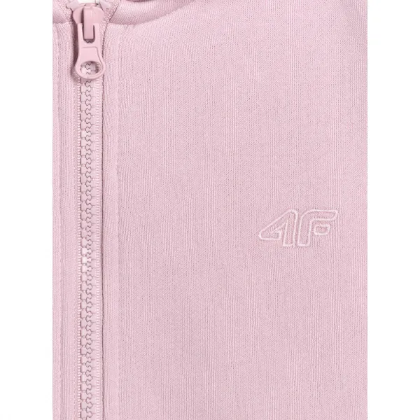 Dievčenská zateplená mikina so zipsom 4F JUNIOR SWEATSHIRT F1952-4FJWAW25TSWSF1952-56S-LIGHT PINK