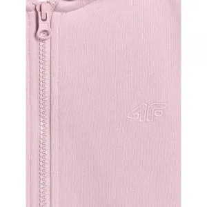Dievčenská zateplená mikina so zipsom 4F JUNIOR SWEATSHIRT F1952-4FJWAW25TSWSF1952-56S-LIGHT PINK