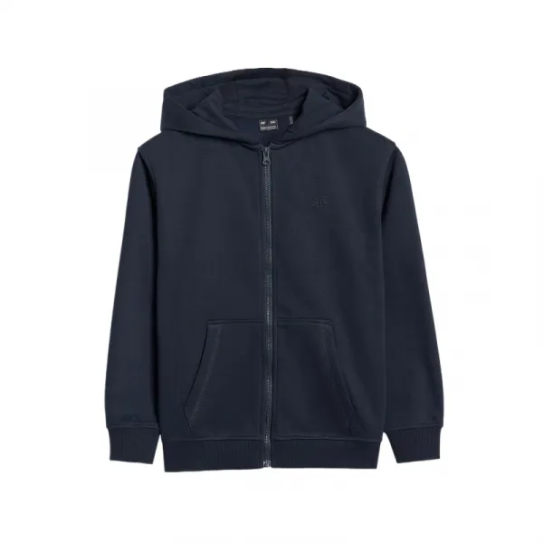 Chlapčenská zateplená mikina so zipsom 4F JUNIOR SWEATSHIRT M1859-4FJWMM00TSWSM1859-31S-NAVY