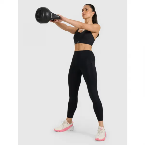 Dámska tréningová športová podprsenka 4F SPORT BRA F180-WAW25USBAF180-20S-DEEP BLACK