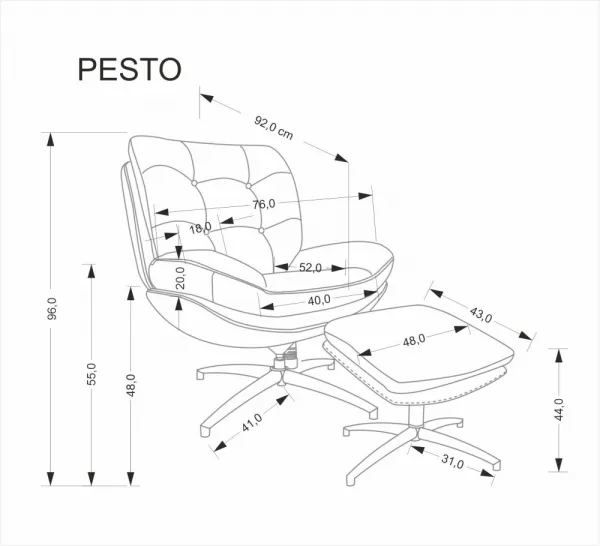Otočné kreslo PESTO Halmar