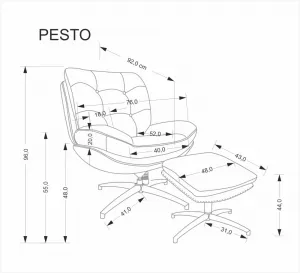 Otočné kreslo PESTO Halmar
