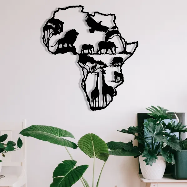 Wallity Nástenná kovová dekorácia africká 2 čierna