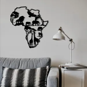 Wallity Nástenná kovová dekorácia africká 2 čierna