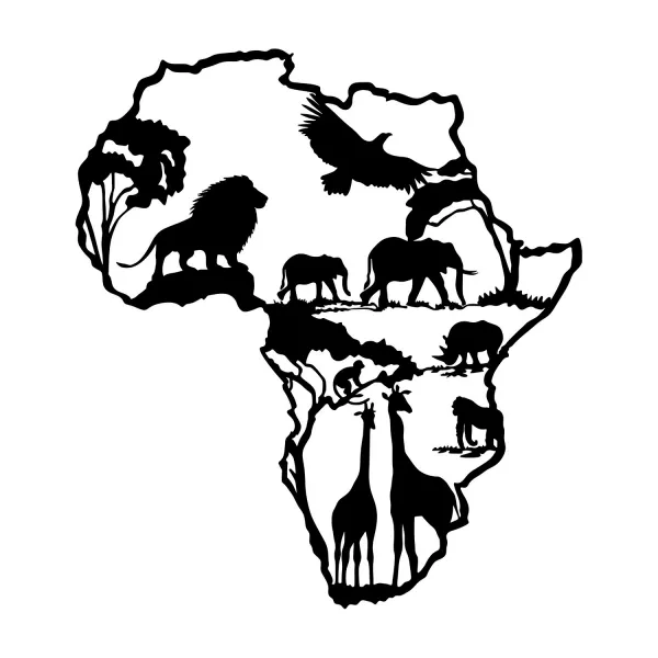 Wallity Nástenná kovová dekorácia africká 2 čierna