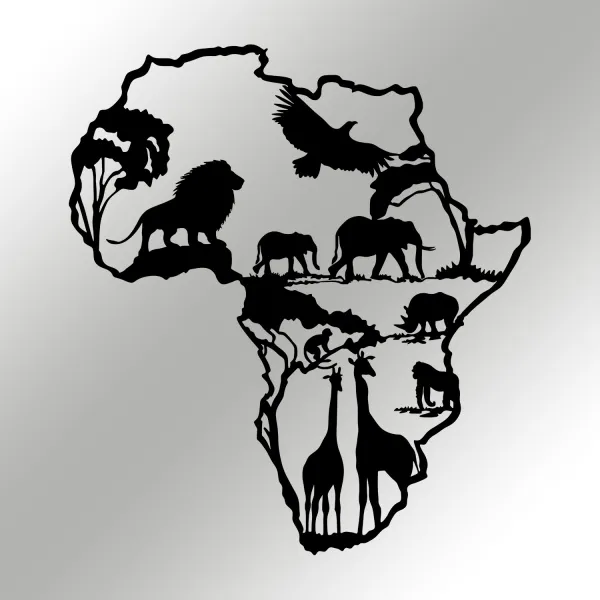 Wallity Nástenná kovová dekorácia africká 2 čierna