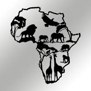 Wallity Nástenná kovová dekorácia africká 2 čierna