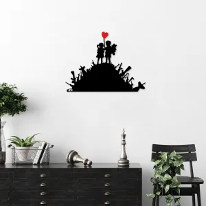 Wallity Nástenná kovová dekorácia Banksy 1 čierna/červená