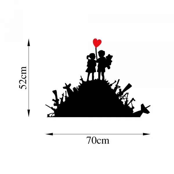 Wallity Nástenná kovová dekorácia Banksy 1 čierna/červená