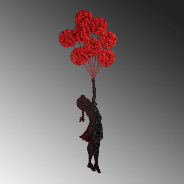 Wallity Nástenná kovová dekorácia Banksy 11-1 čierna/červená