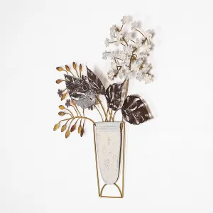 Wallity Nástenná kovová dekorácia Kvetiny v kvetináčoch viacfarebná