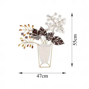 Wallity Nástenná kovová dekorácia Kvetiny v kvetináčoch viacfarebná