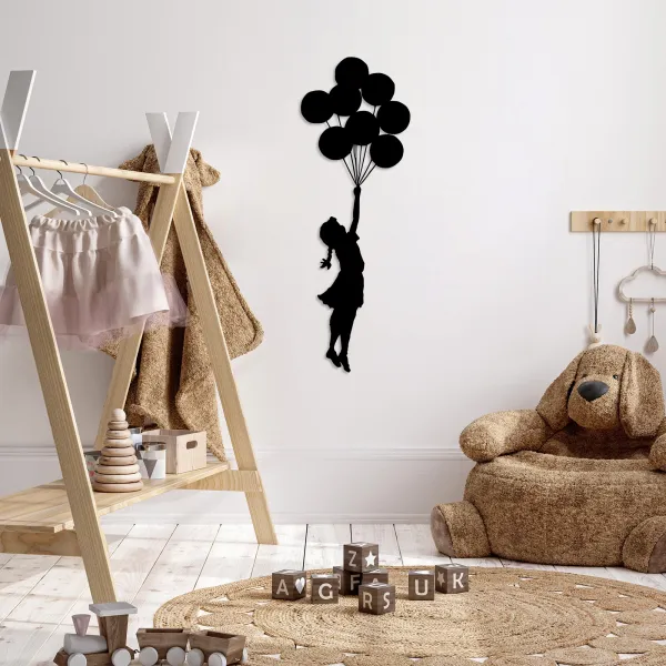 Wallity Nástenná kovová dekorácia Banksy 12 čierna