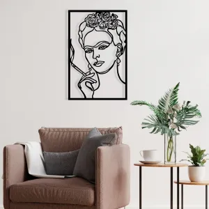 Wallity Nástenná kovová dekorácia Kahlo čierna