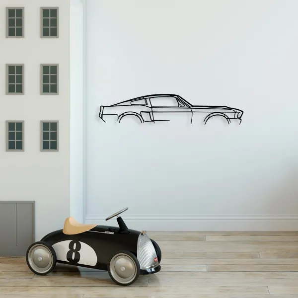 Wallity Nástenná kovová dekorácia Ford Mustang Shelby GT500 čierna