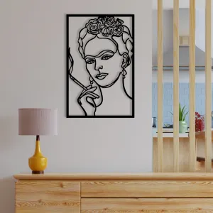 Wallity Nástenná kovová dekorácia Kahlo čierna