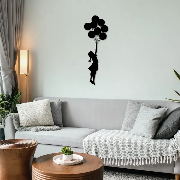 Wallity Nástenná kovová dekorácia Banksy 12 čierna