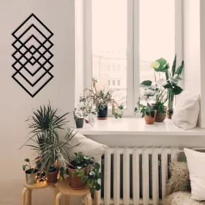 Wallity Geometrická čierna nástenná kovová dekorácia