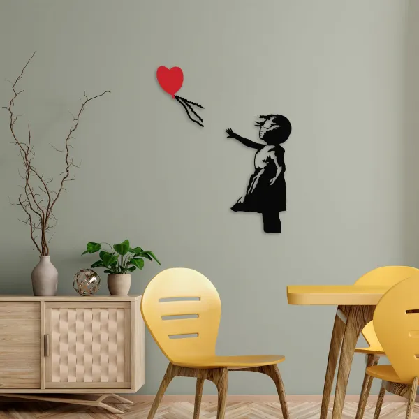 Wallity Nástenná kovová dekorácia Banksy 13 čierna/červená