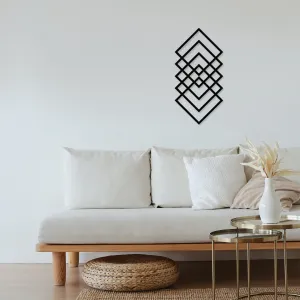 Wallity Geometrická čierna nástenná kovová dekorácia