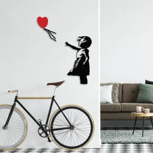 Wallity Nástenná kovová dekorácia Banksy 13 čierna/červená