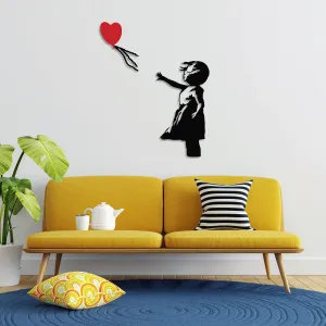 Wallity Nástenná kovová dekorácia Banksy 13 čierna/červená