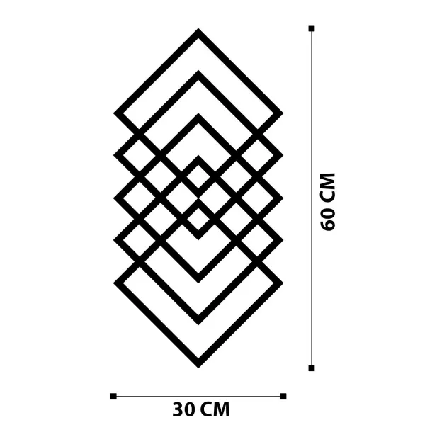 Wallity Geometrická čierna nástenná kovová dekorácia