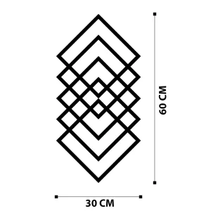 Wallity Geometrická čierna nástenná kovová dekorácia