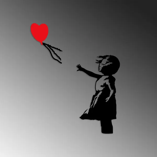 Wallity Nástenná kovová dekorácia Banksy 13 čierna/červená