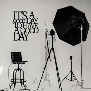 Wallity Nástenná kovová dekorácia Good Day černá