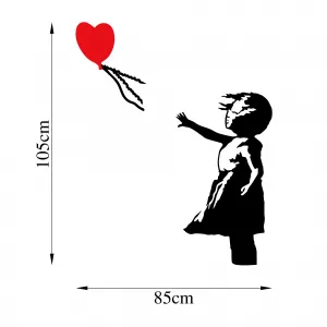 Wallity Nástenná kovová dekorácia Banksy 13 čierna/červená