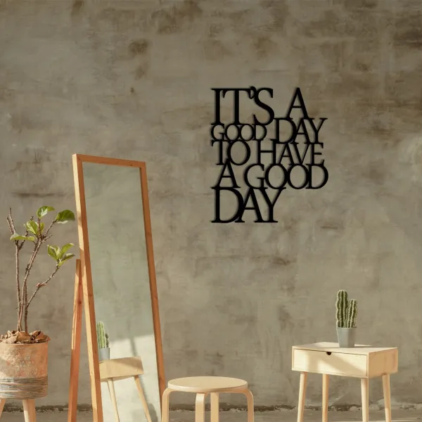 Wallity Nástenná kovová dekorácia Good Day černá