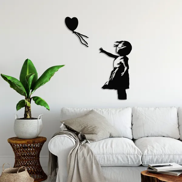 Wallity Nástenná kovová dekorácia Banksy 14 čierna